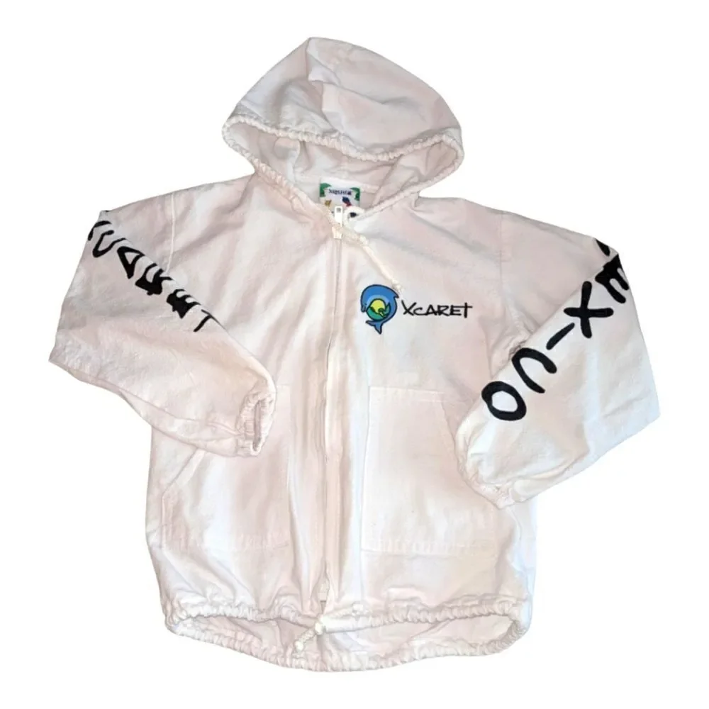 Xcaret Mexico white vintage jacket size small